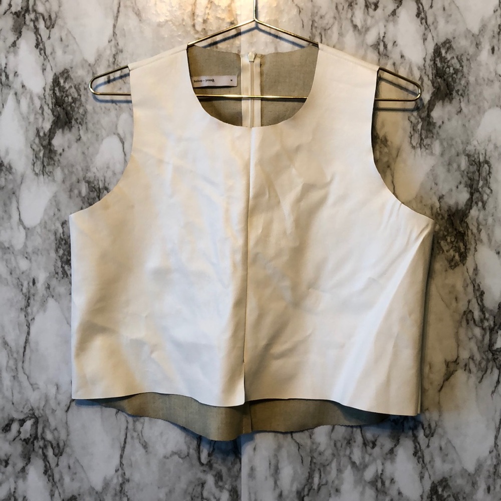 White Pleather Crop Top